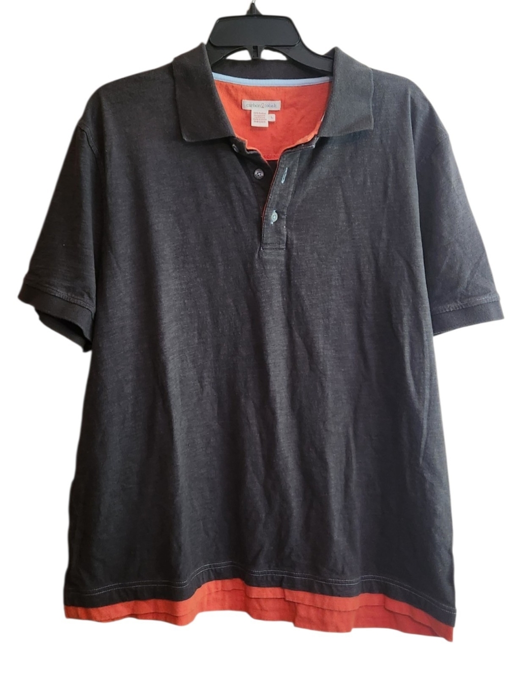 Carbon2Cobalt Catalyst Polo Charcoal With Orange Contrast Lining And Trim